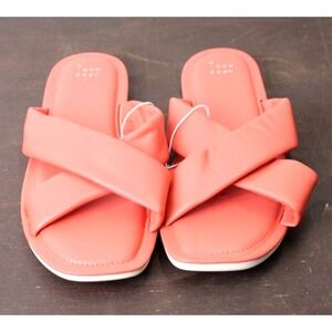 A New Day Women Coral Crisscross Slide Sandals Flat Comfort Size 11